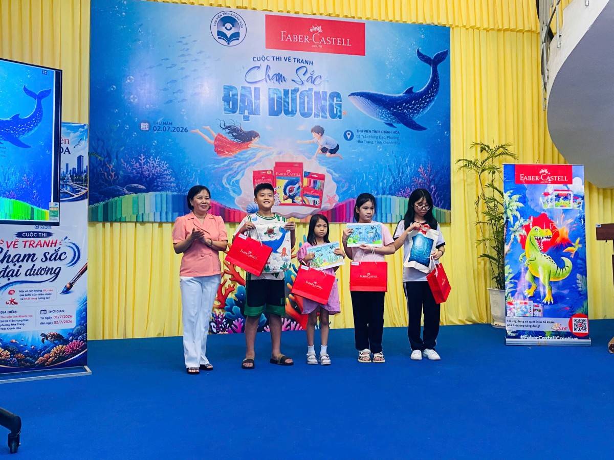 Con Ong Xanh và Thư viện Khánh Hòa tổ chức cuộc thi vẽ tranh dành cho thiếu nhi với chủ đề “Chạm sắc đại dương”