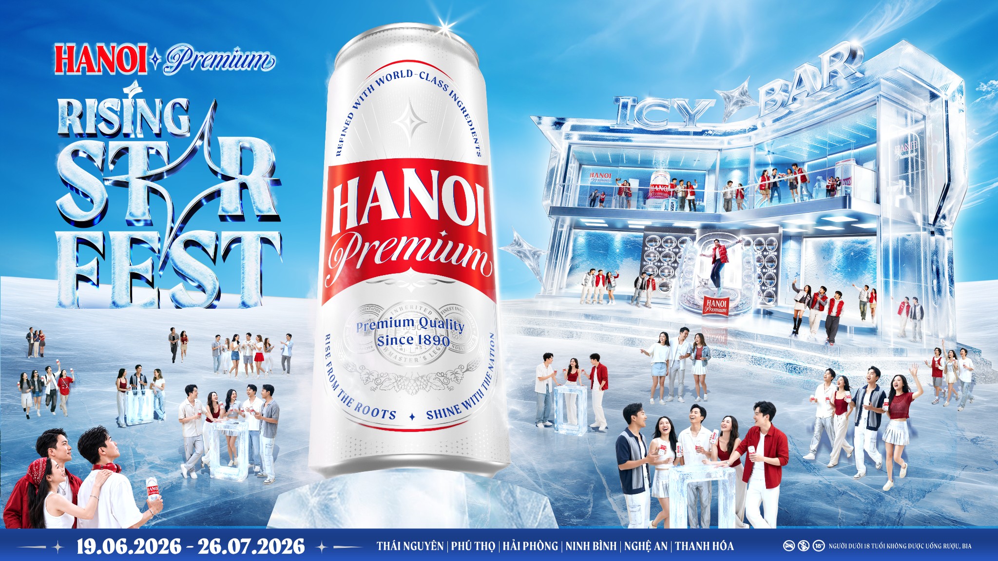 Hanoi Premium Rising Star Fest 2026: Trải nghiệm không gian Lifestyle Icy Bar thời thượng đổ bộ 6 tỉnh thành mùa hè này