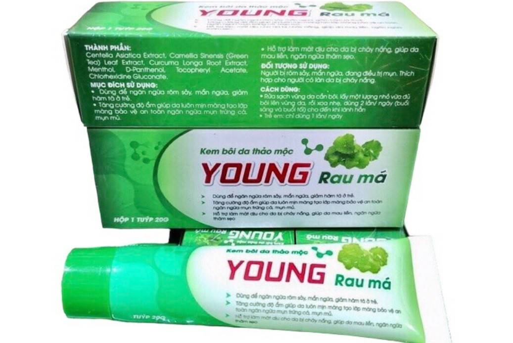 Hình ảnh sản phẩm Young Rau má được rao bán trên sàn thương mại điện tử