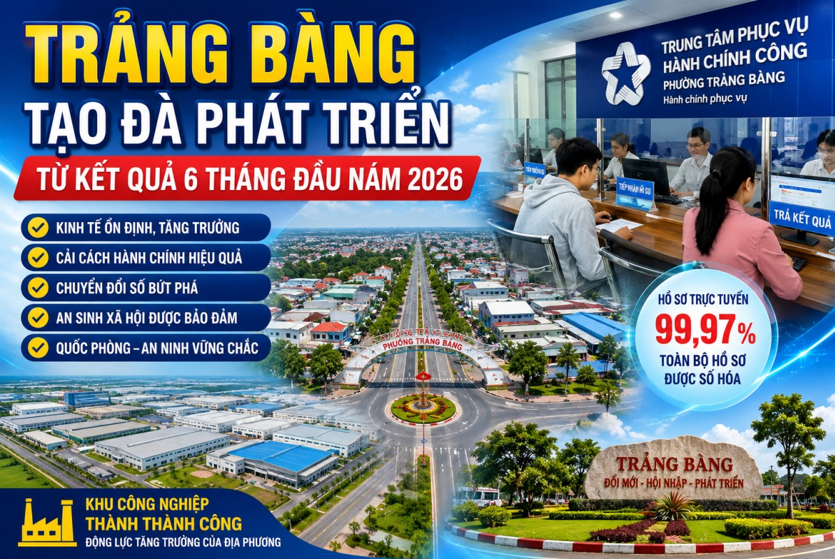 Tây Ninh: Trảng Bàng tăng tốc phát triển trong nửa đầu năm 2026