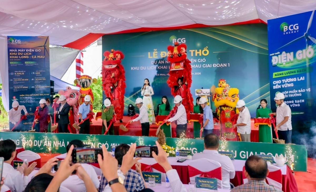 động thổ Dự án Nhà máy điện gió Khu du lịch Khai Long – Cà Mau giai đoạn 1. 