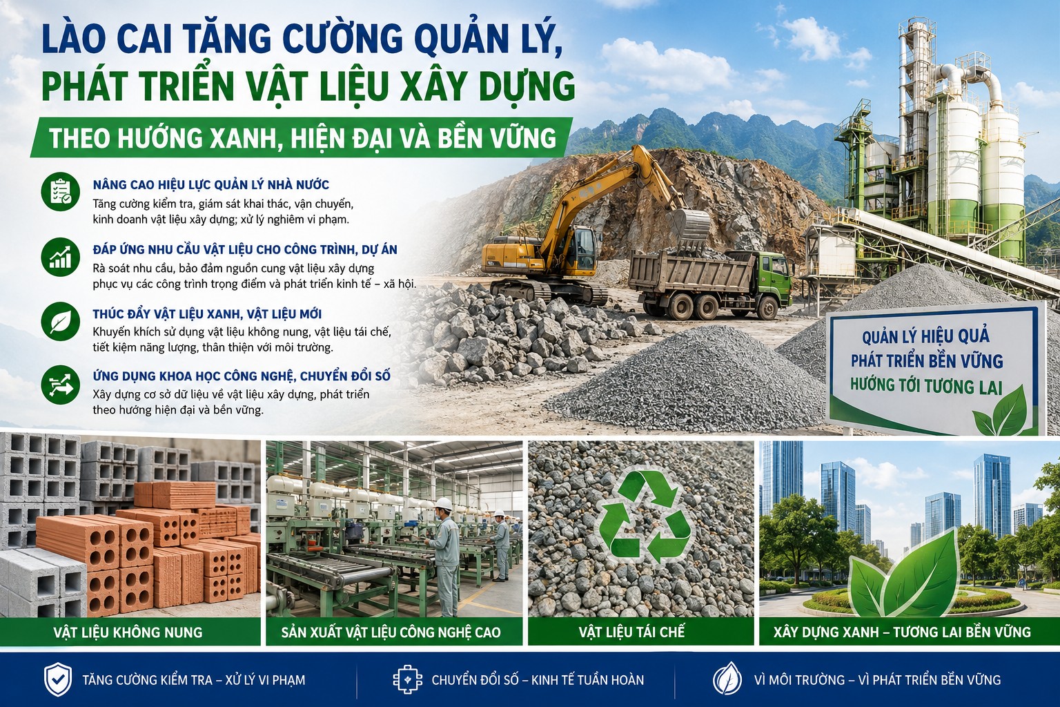 Lào Cai tăng cường quản lý, phát triển vật liệu xây dựng theo hướng xanh và bền vững