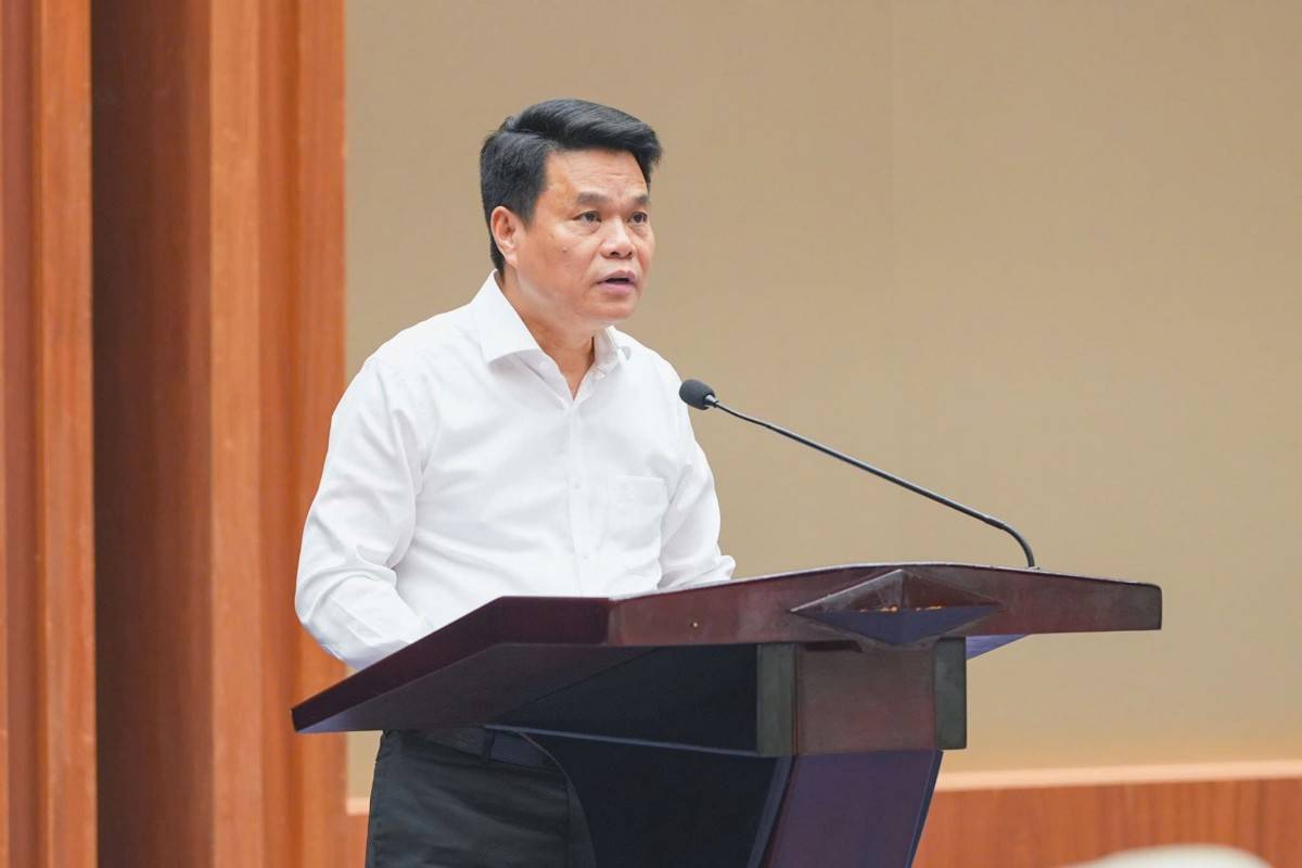 Đồng chí Bí thư Thành ủy Lê Ngọc Châu phát biểu. Ảnh: Đàm Thanh