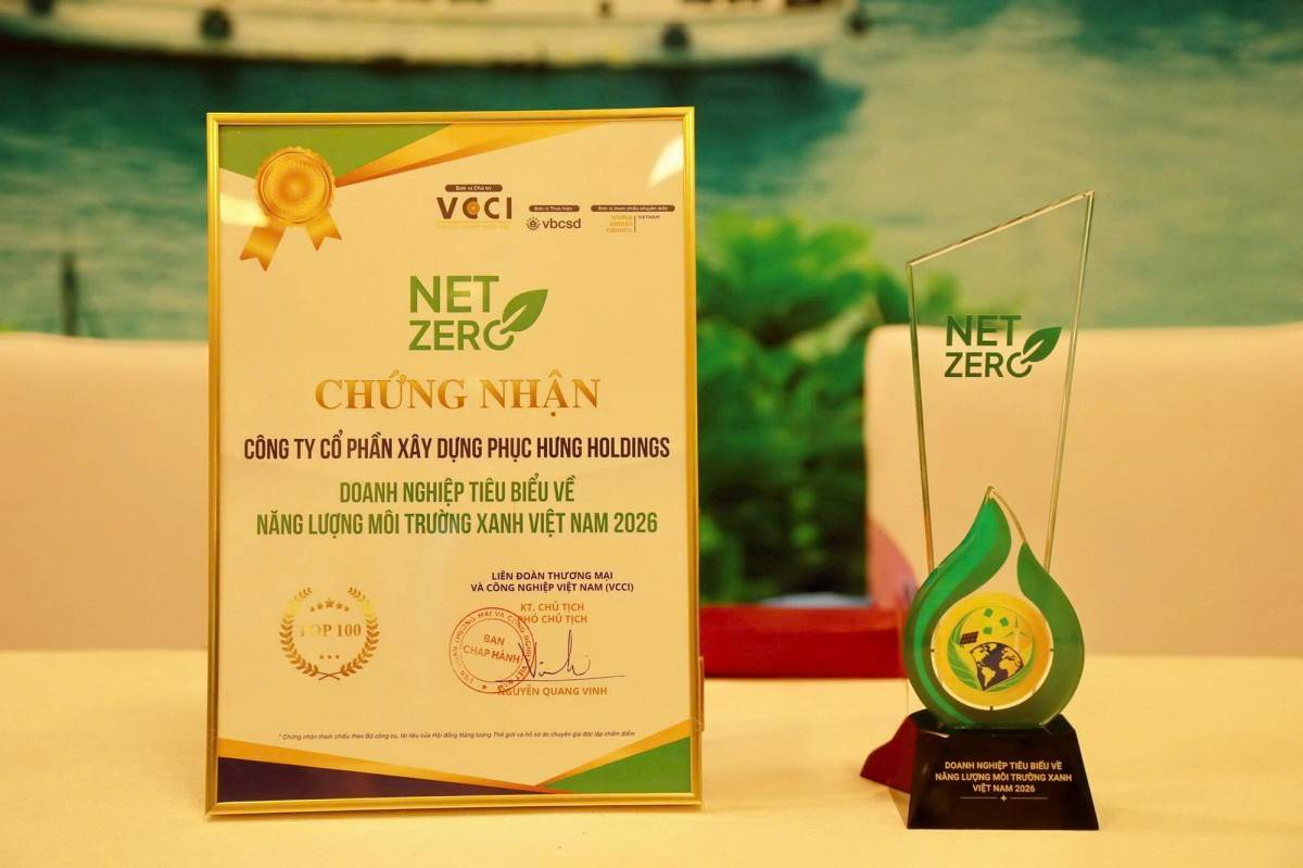 Phục Hưng Holdings vào Top 100 Doanh nghiệp tiêu biểu về Năng lượng Môi trường xanh Việt Nam 2026