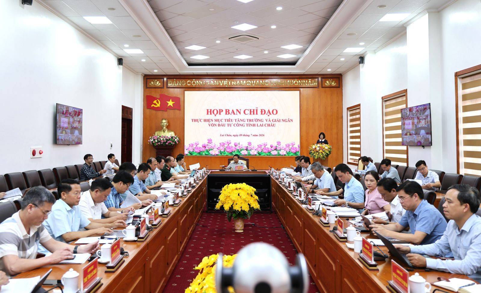 Quang cảnh cuộc họp tại điểm cầu tỉnh Lai Châu