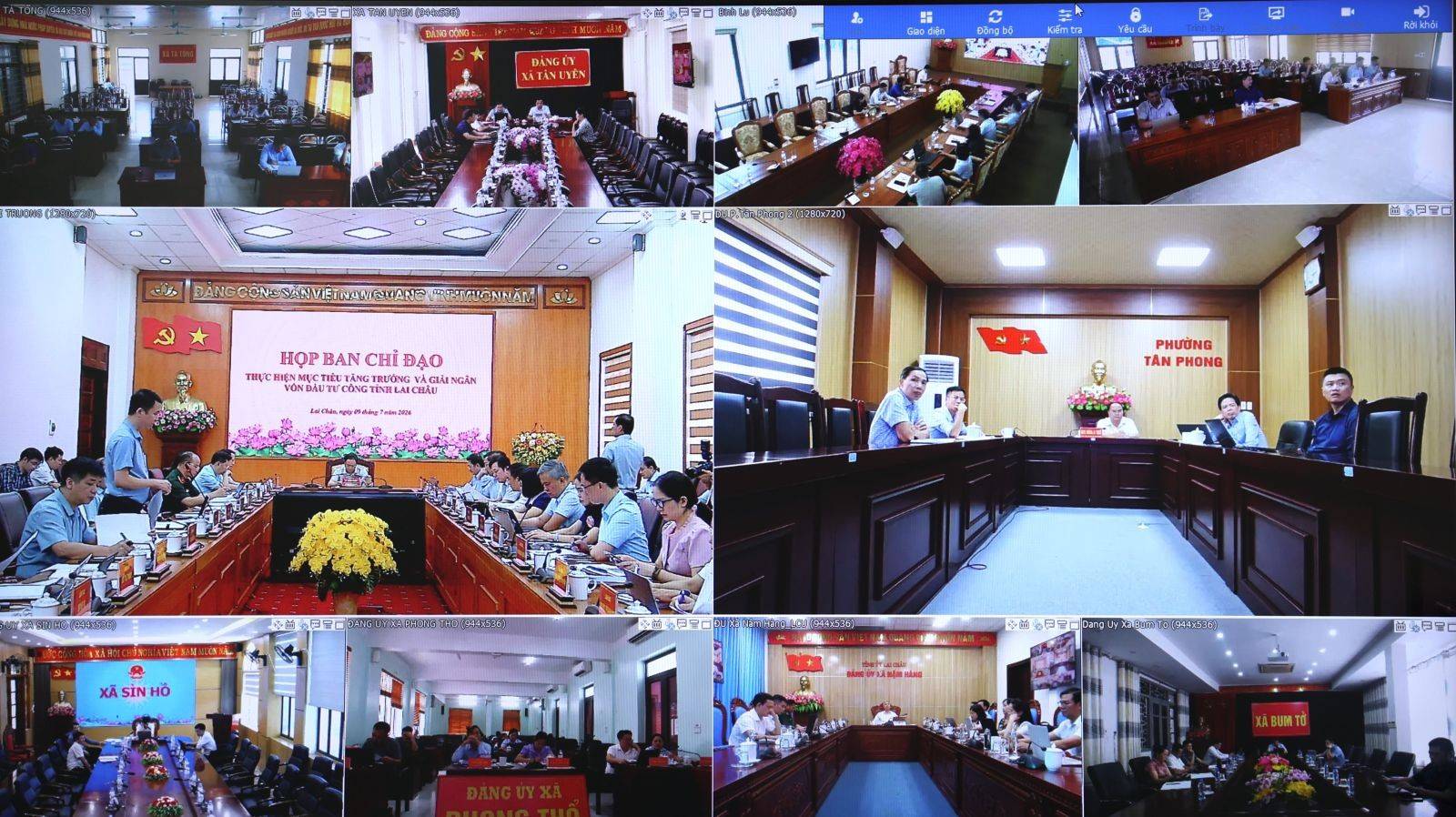 Quang cảnh cuộc họp tại các điểm cầu.