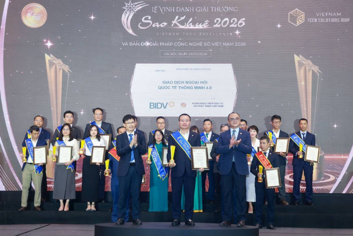 6 giải pháp ngân hàng số của BIDV đạt giải Sao Khuê 2026