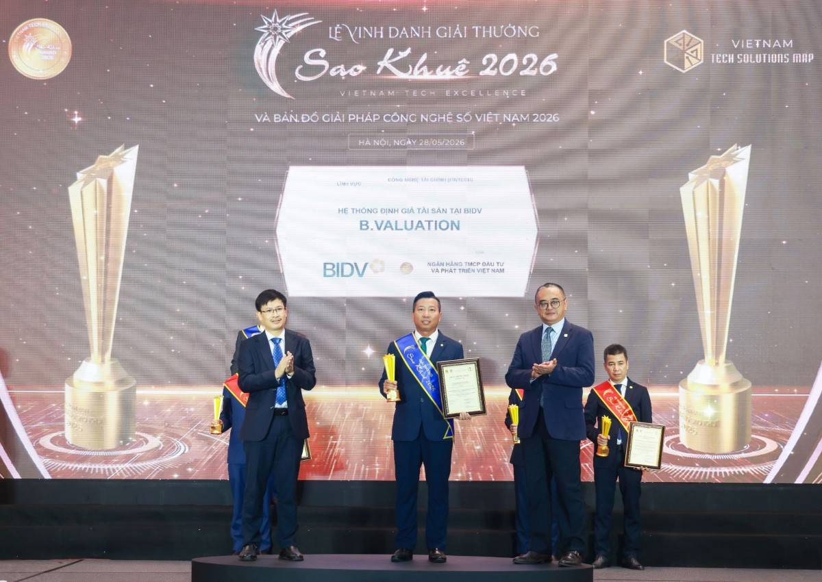 6 giải pháp ngân hàng số của BIDV đạt giải Sao Khuê 2026