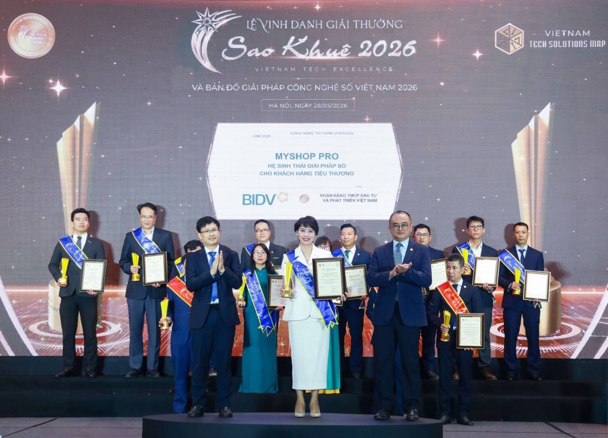 6 giải pháp ngân hàng số của BIDV đạt giải Sao Khuê 2026