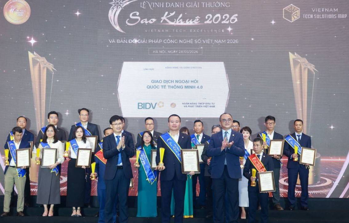 6 giải pháp ngân hàng số của BIDV đạt giải Sao Khuê 2026