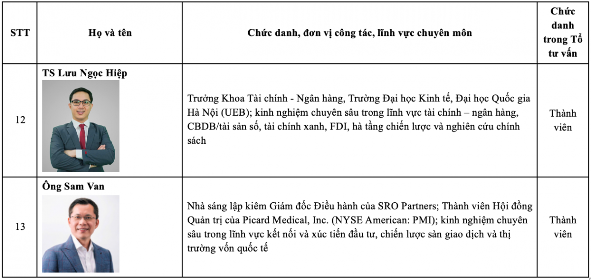 VIFC-HCMC: Công bố và ra mắt 13 thành viên Tổ Tư vấn