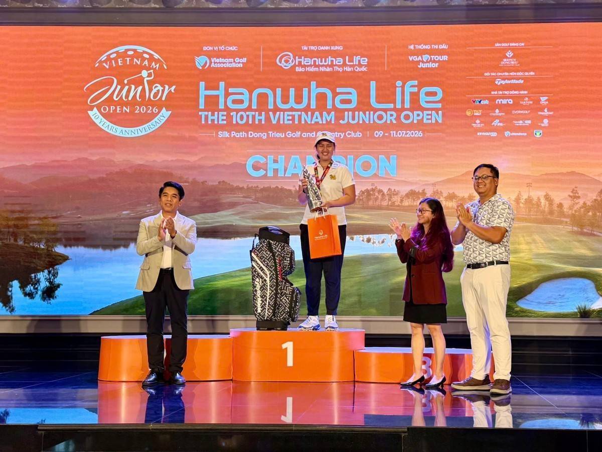 Nữ golfer Thái Lan Vichayada Raemmuang đăng quang Hanwha Life - Vietnam Junior Open 2026
