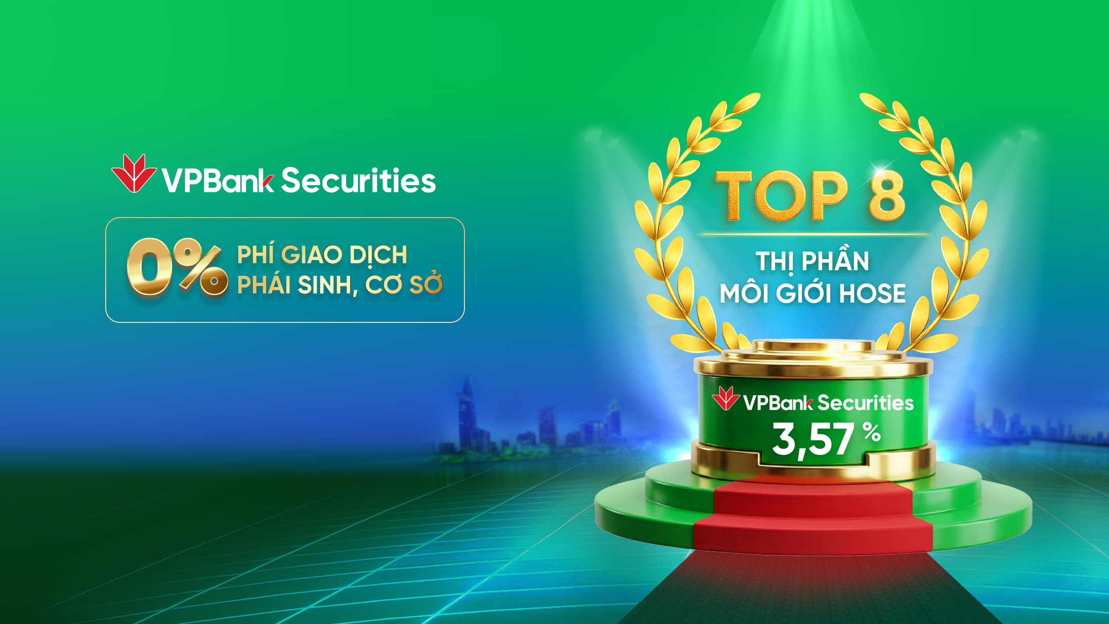 VPBankS lập kỷ lục 3,57% thị phần trên HoSE trong quý I/2026. (Ảnh: VPBankS)