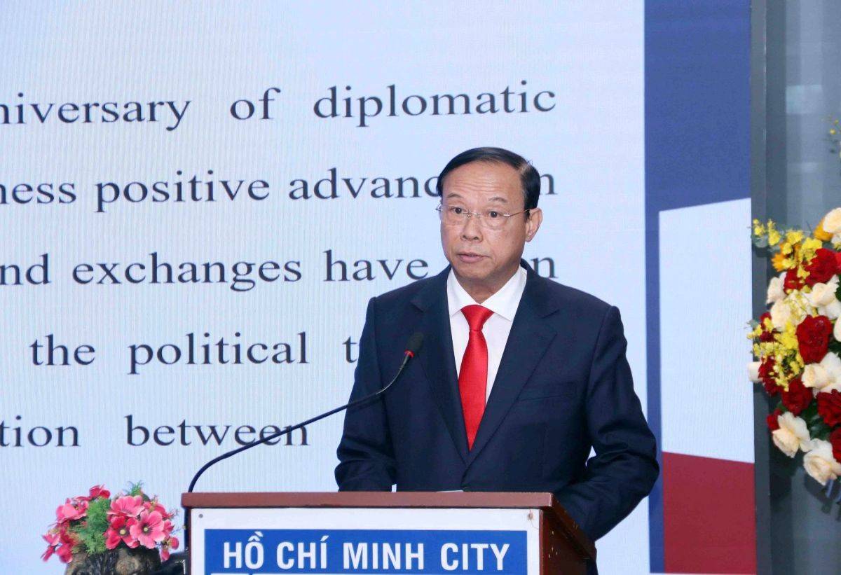 Ông Nguyễn Văn Thọ, Phó Chủ tịch Thường trực HĐND TP.Hồ Chí Minh, Chủ tịch Hội Hữu nghị Việt - Mỹ TP.Hồ Chí Minh phát biểu