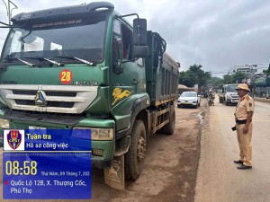 Phú Thọ: Trạm CSGT Tân Lạc xử lý hơn 260 trường hợp xe quá tải