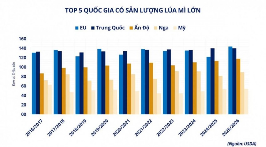 Giá lúa mì thế giới lập đỉnh hai tháng: Nguồn cung thắt chặt