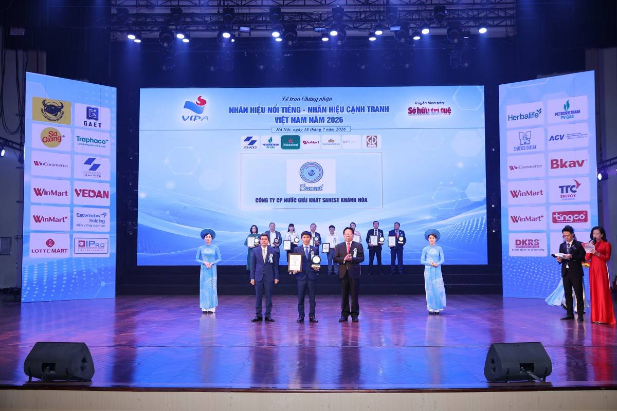 SANEST Khánh Hòa tự hào đạt TOP 10 nhãn hiệu nổi tiểng Việt Nam