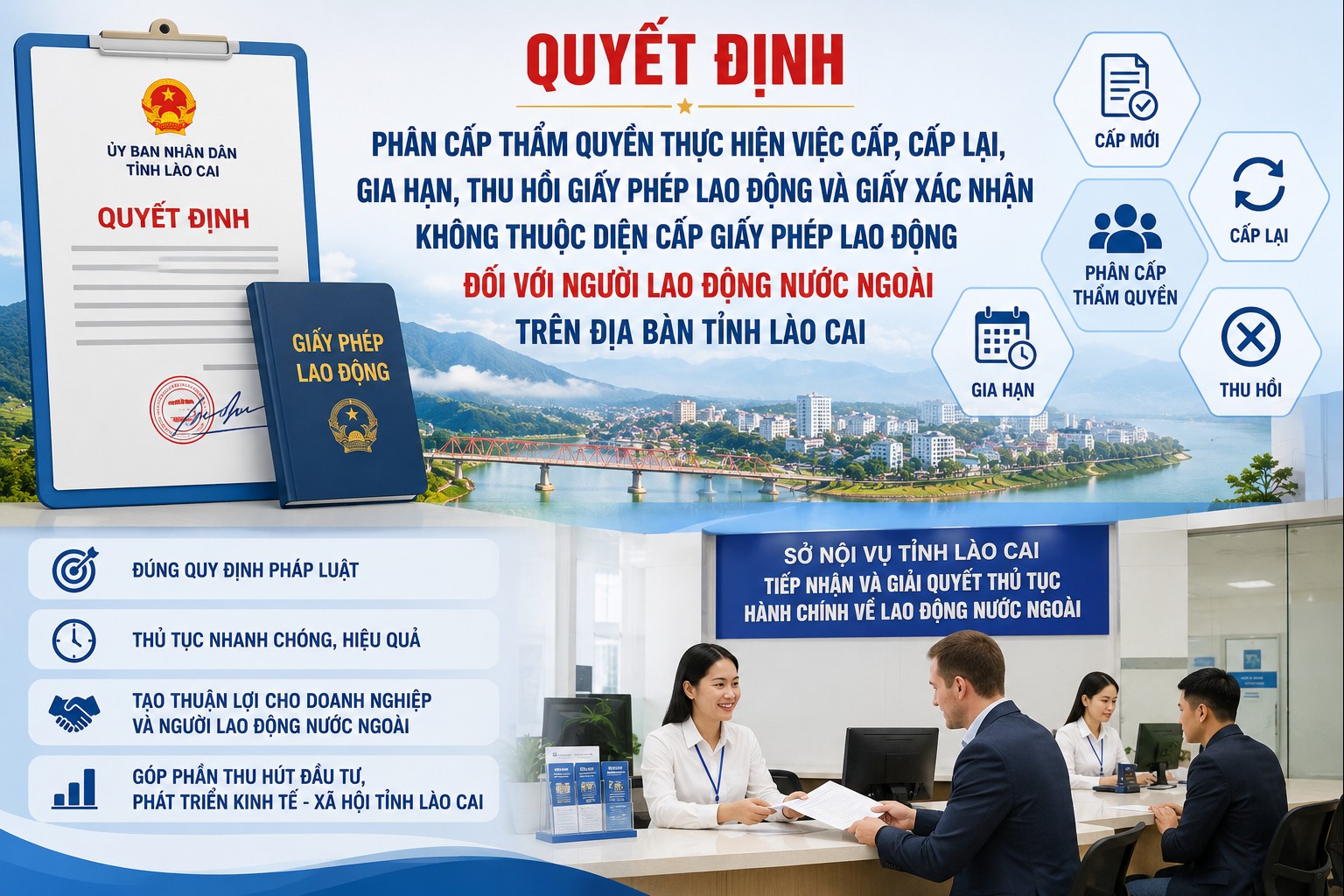 Lào Cai phân cấp thẩm quyền cấp giấy phép lao động, góp phần nâng cao sức hấp dẫn của môi trường đầu tư
