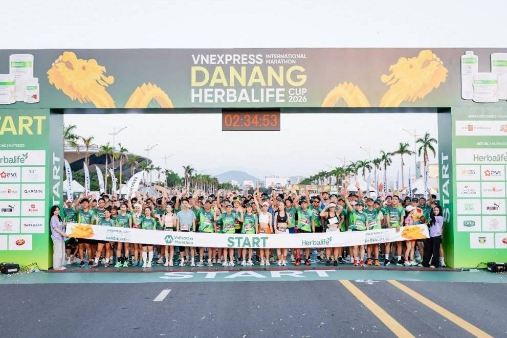 Hơn 13.000 vận động viên tham gia VnExpress Đà Nẵng International Marathon Herbalife Cup 2026