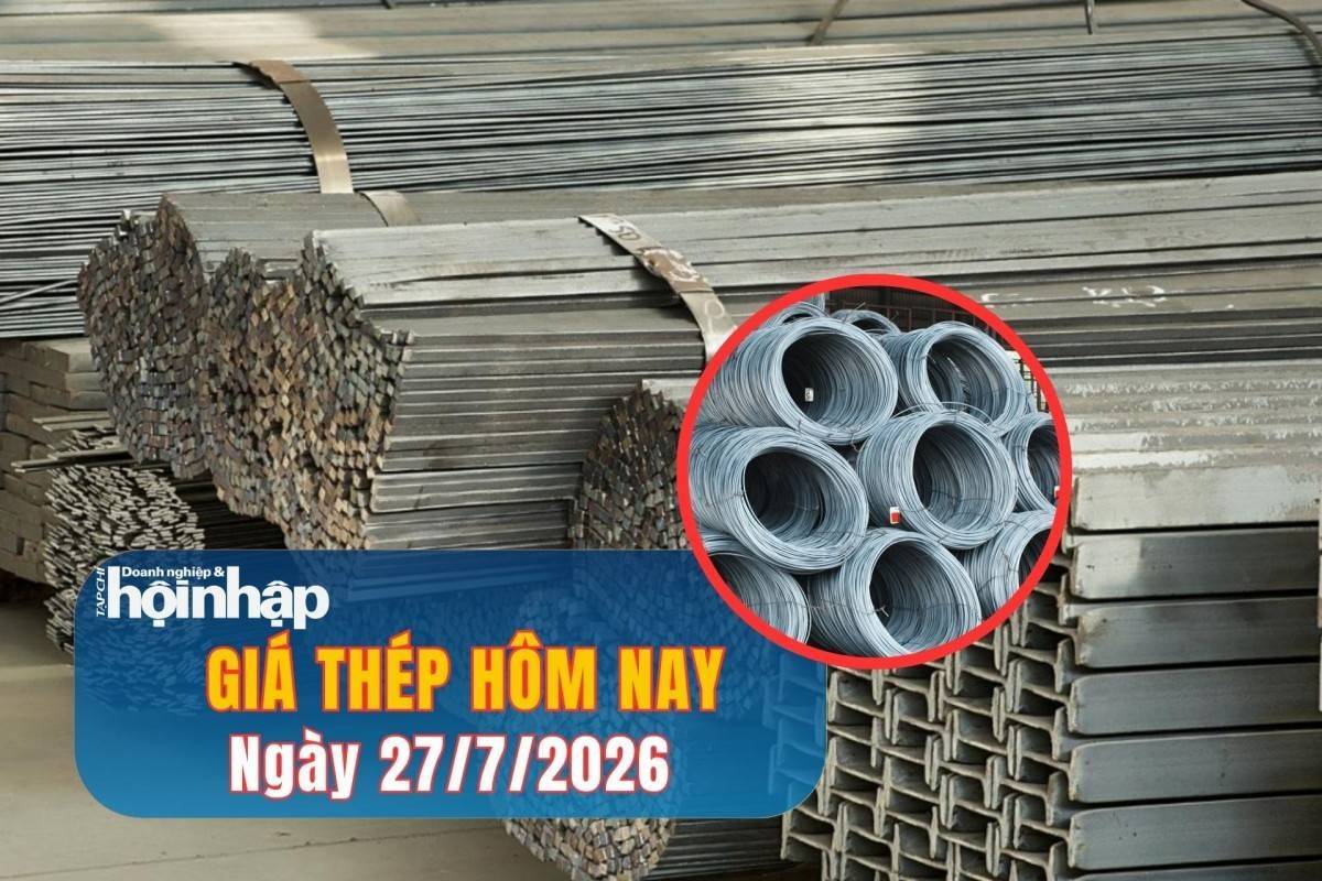 Giá thép hôm nay 27/7/2026: Thị trường giảm nhẹ do Đường Sơn siết sản lượng