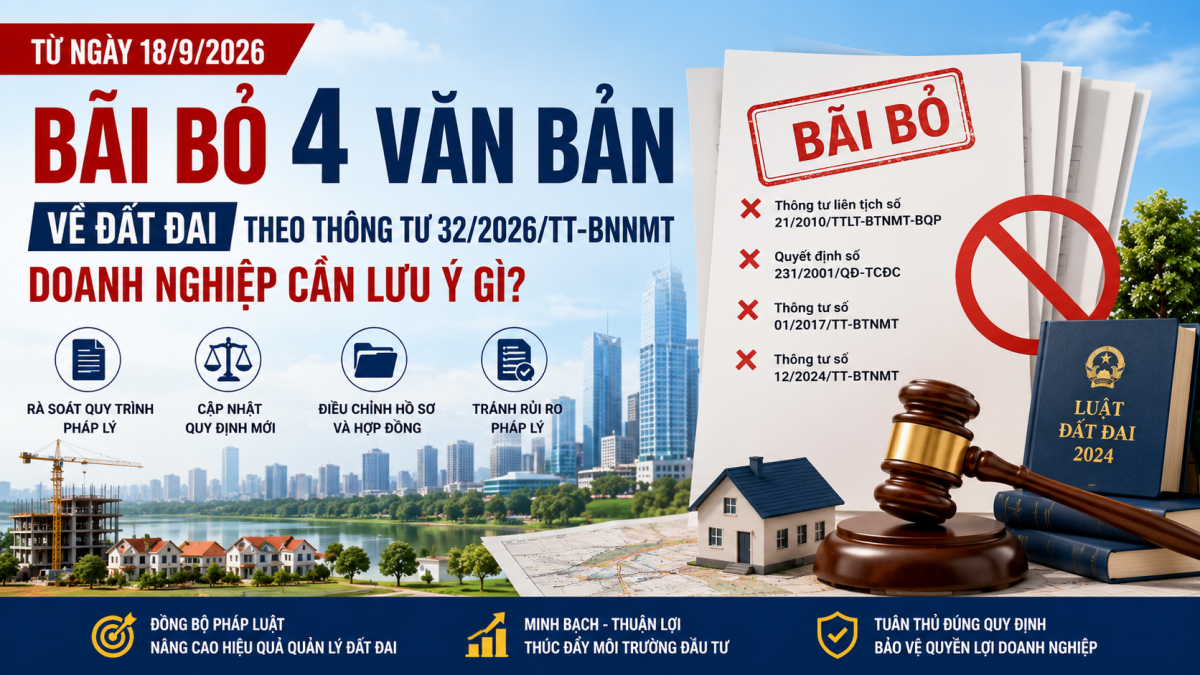 Doanh nghiệp bất động sản cần làm gì khi 4 văn bản về đất đai chính thức bị bãi bỏ từ ngày 18/9/2026?