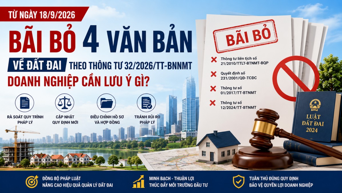 Doanh nghiệp bất động sản cần làm gì khi 4 văn bản về đất đai chính thức bị bãi bỏ từ ngày 18/9/2026?