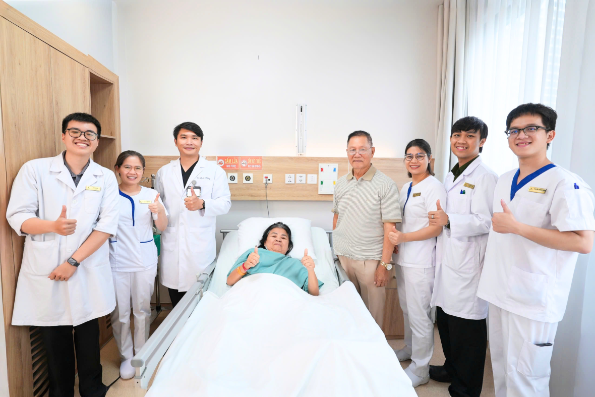  Bệnh nhân N.L hồi phục ổn định sau phẫu thuật. (Ảnh: Vinmec)