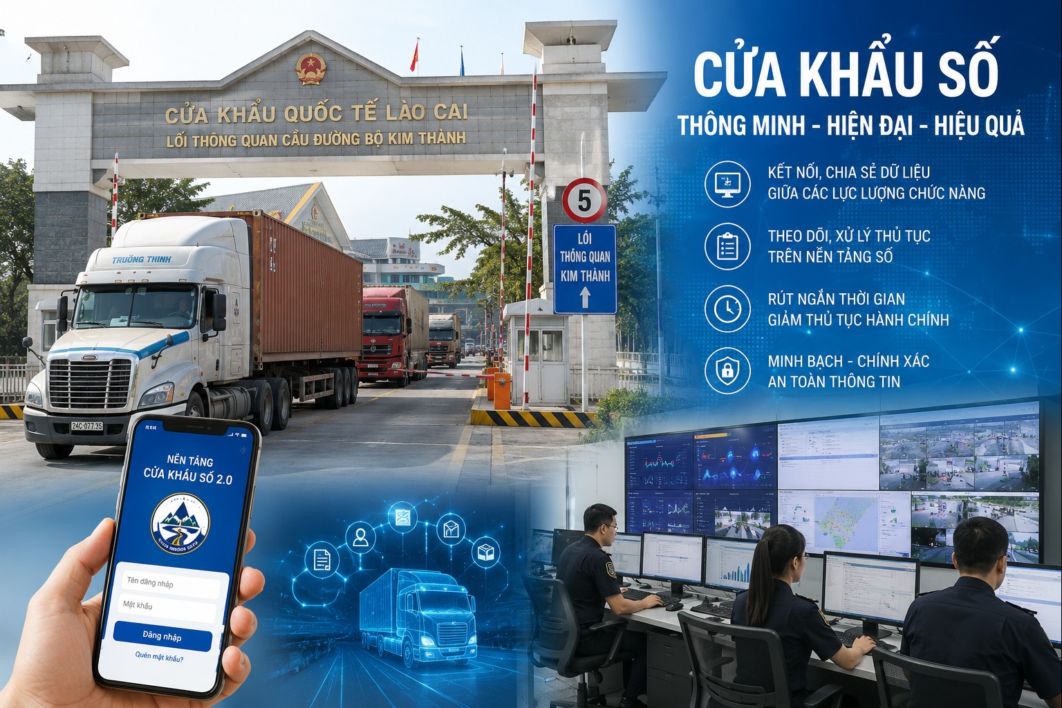 Lào Cai chuẩn hóa thủ tục trên nền tảng cửa khẩu số, rút ngắn thời gian thông quan