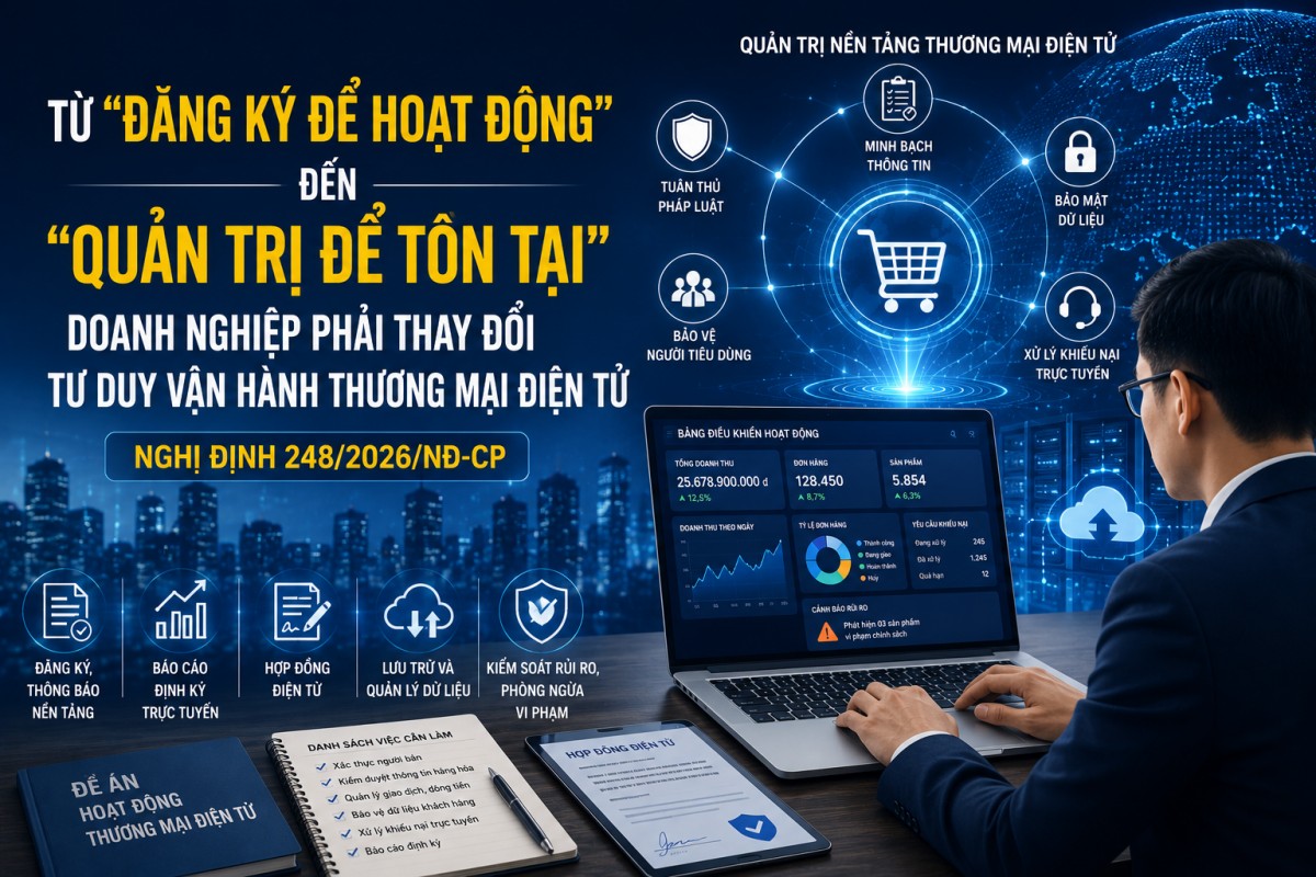 Nghị định 248/2026/NĐ-CP: Từ "đăng ký để hoạt động" đến "quản trị để tồn tại", doanh nghiệp phải thay đổi tư duy vận hành thương mại điện tử