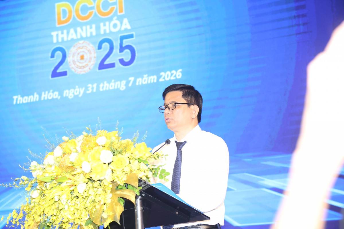 Giám đốc VCCI Thanh Hóa - Ninh Bình Đỗ Đình Hiệu phát biểu khai mạc.