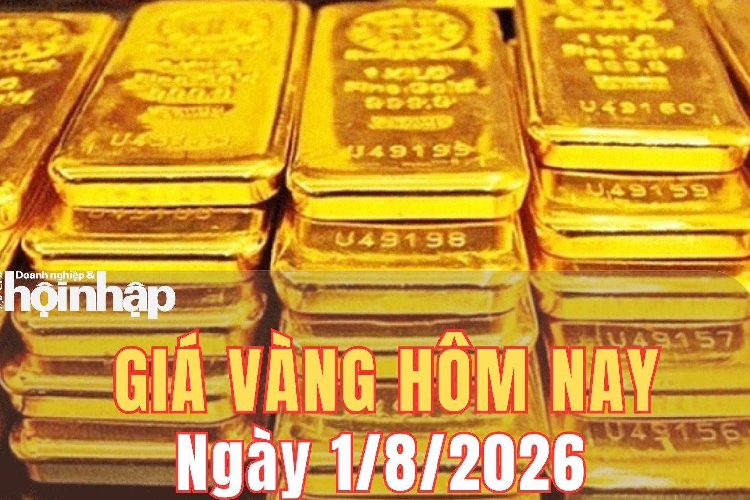 Giá vàng hôm nay 1/8/2026: Giá vàng đồng loạt giảm