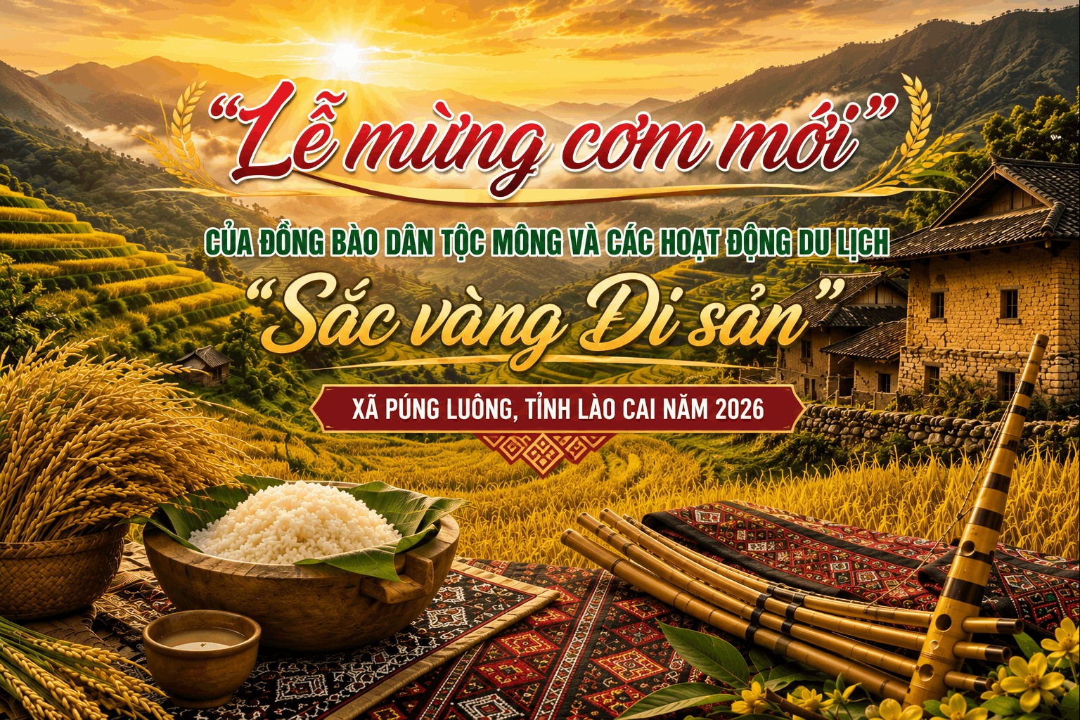 Púng Luông: Nâng tầm du lịch "Sắc vàng Di sản" gắn với bảo tồn Lễ mừng cơm mới năm 2026