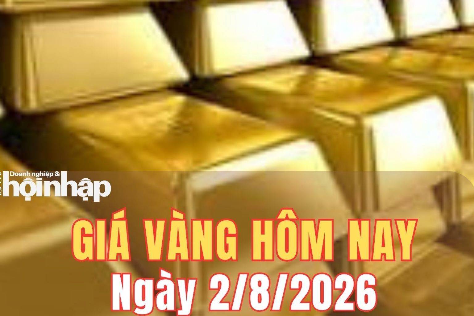 Giá vàng hôm nay 2/8/2026: Vàng SJC, vàng nhẫn tiếp tục lao dốc