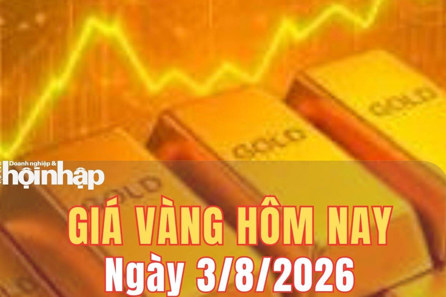 Giá vàng hôm nay 3/8/2026: Vàng trong nước đứng yên, thế giới bật tăng