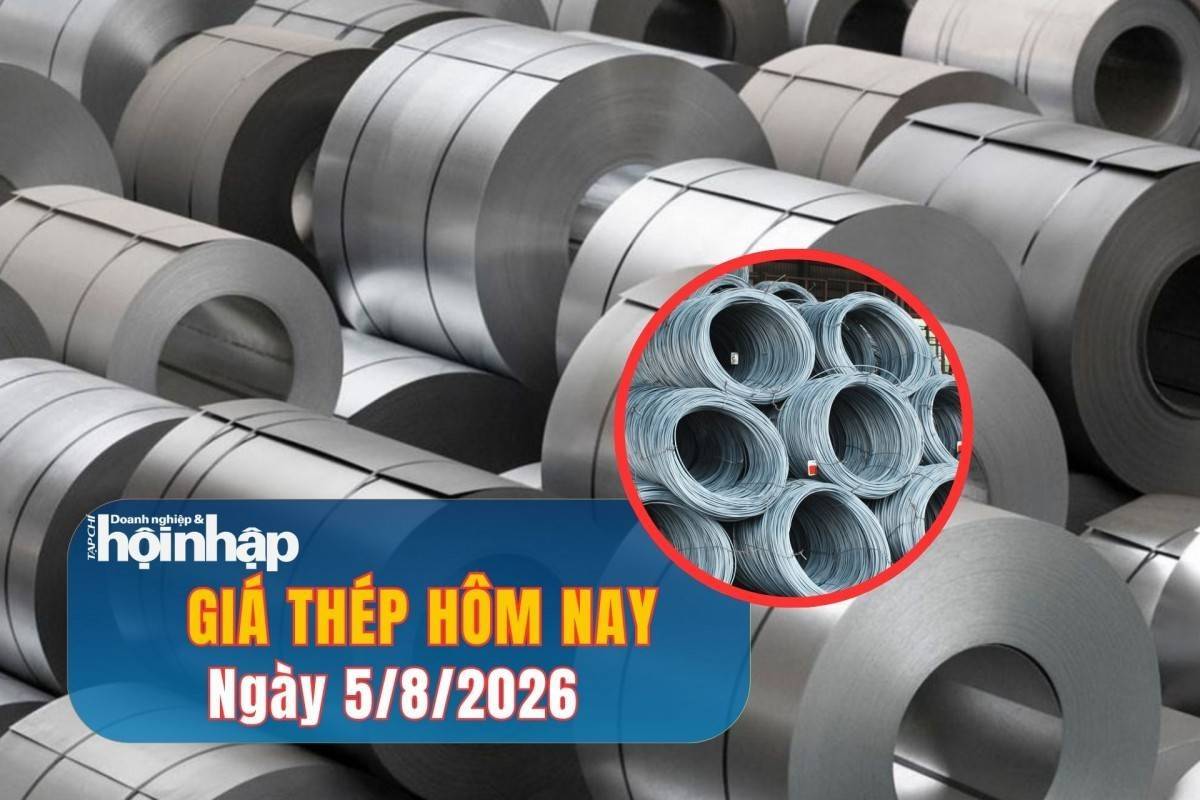Giá thép hôm nay 5/8/2026: Biến động trái chiều, quặng sắt lo đứt gãy nguồn cung