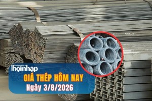 Giá thép hôm nay 3/8/2026: Quặng sắt tiếp tục giảm, phôi thép thế giới suy yếu