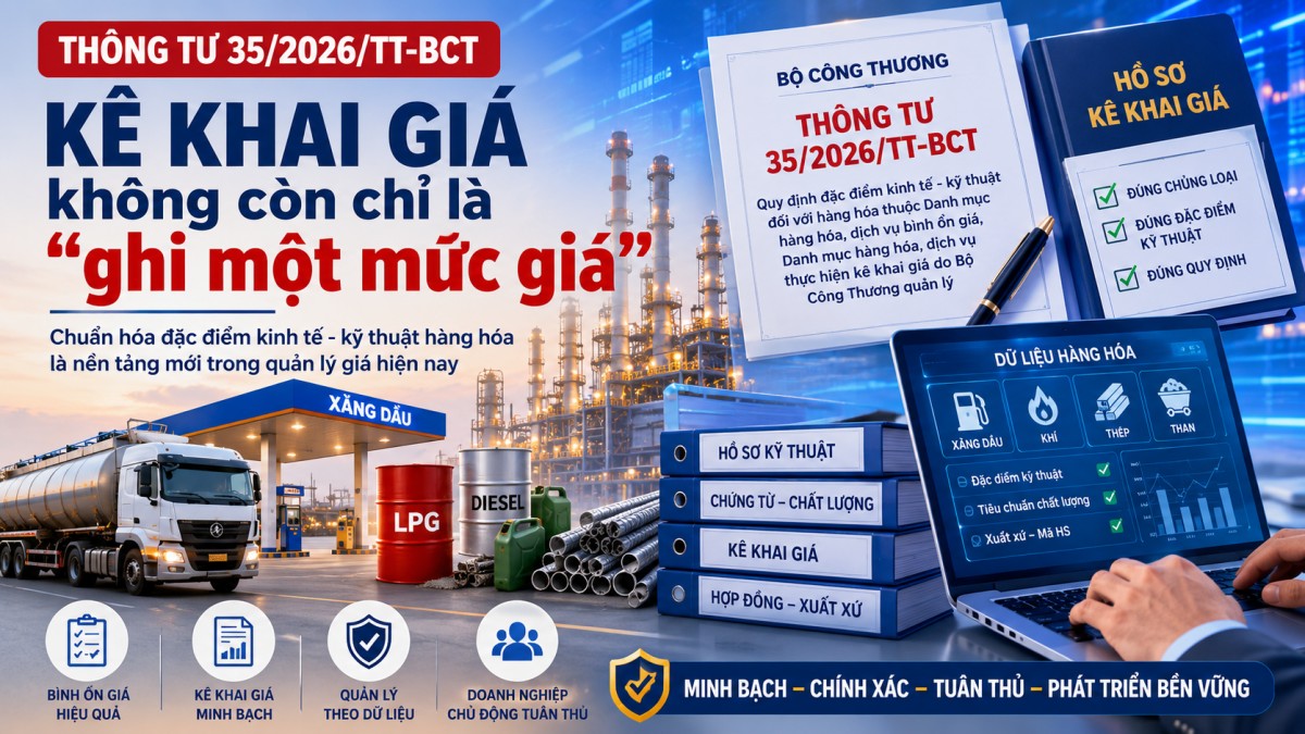 Thông tư 35/2026/TT-BCT: Kê khai giá không còn chỉ là "ghi một mức giá"