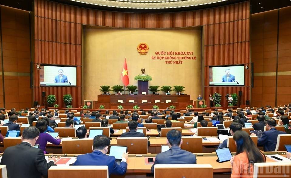 Quang cảnh phiên khai mạc Kỳ họp sáng 3/8. (Ảnh: 