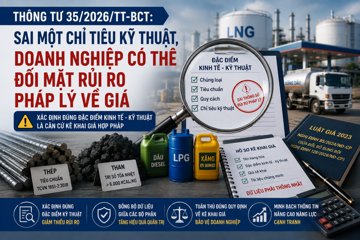 Thông tư 35/2026/TT-BCT: Sai một chỉ tiêu kỹ thuật, doanh nghiệp có thể đối mặt rủi ro pháp lý về giá