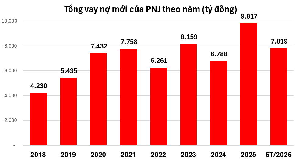 Loạt khoản vay từ ngân hàng ngoại mới xuất hiện trong báo cáo tài chính của PNJ