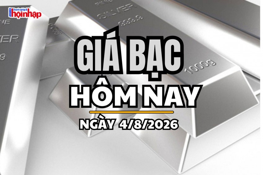 Giá bạc hôm nay 4/8/2026: Giá bạc giảm nhẹ, chưa vượt được ngưỡng 60 USD/ounce