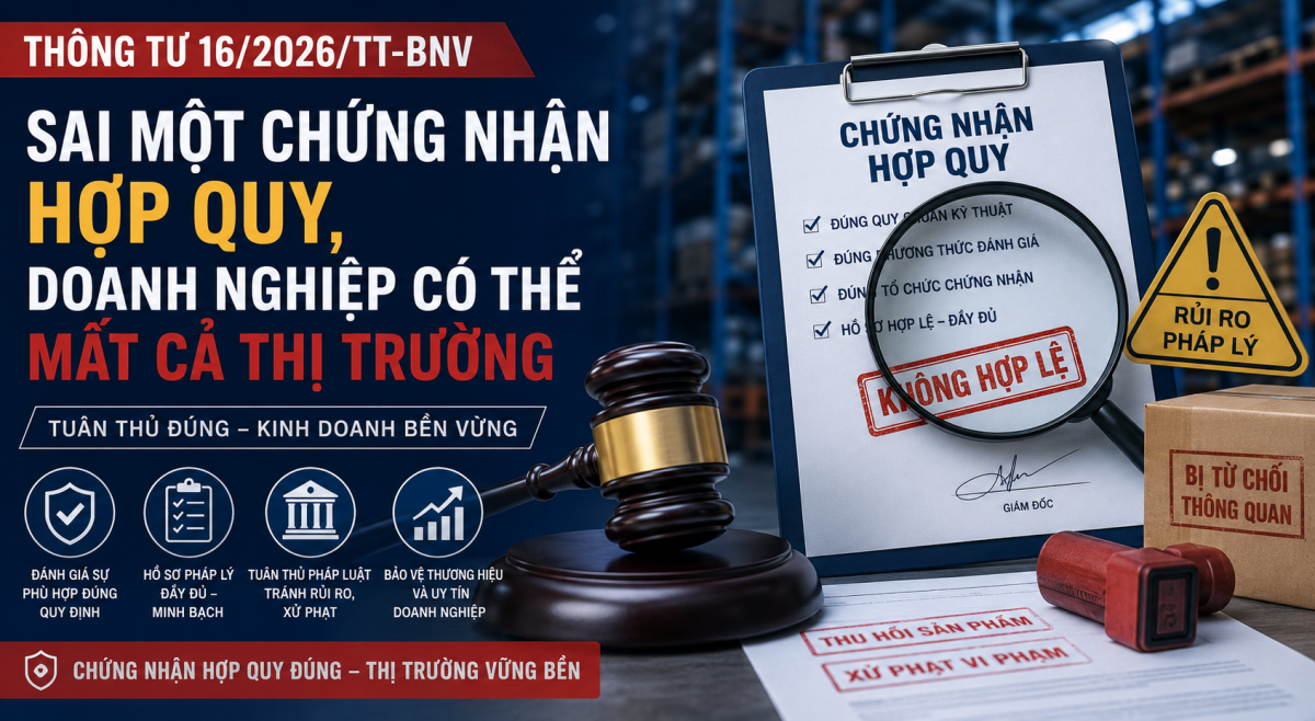 Thông tư 16/2026/TT-BNV: Sai một chứng nhận hợp quy, doanh nghiệp có thể mất cả thị trường