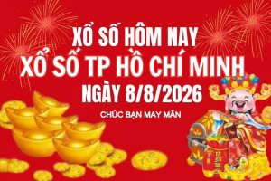 XSHCM 8/8, Kết quả xổ số Hồ Chí Minh hôm nay 8/8/2026, Trực tiếp XSHCM ngày 8 tháng 8