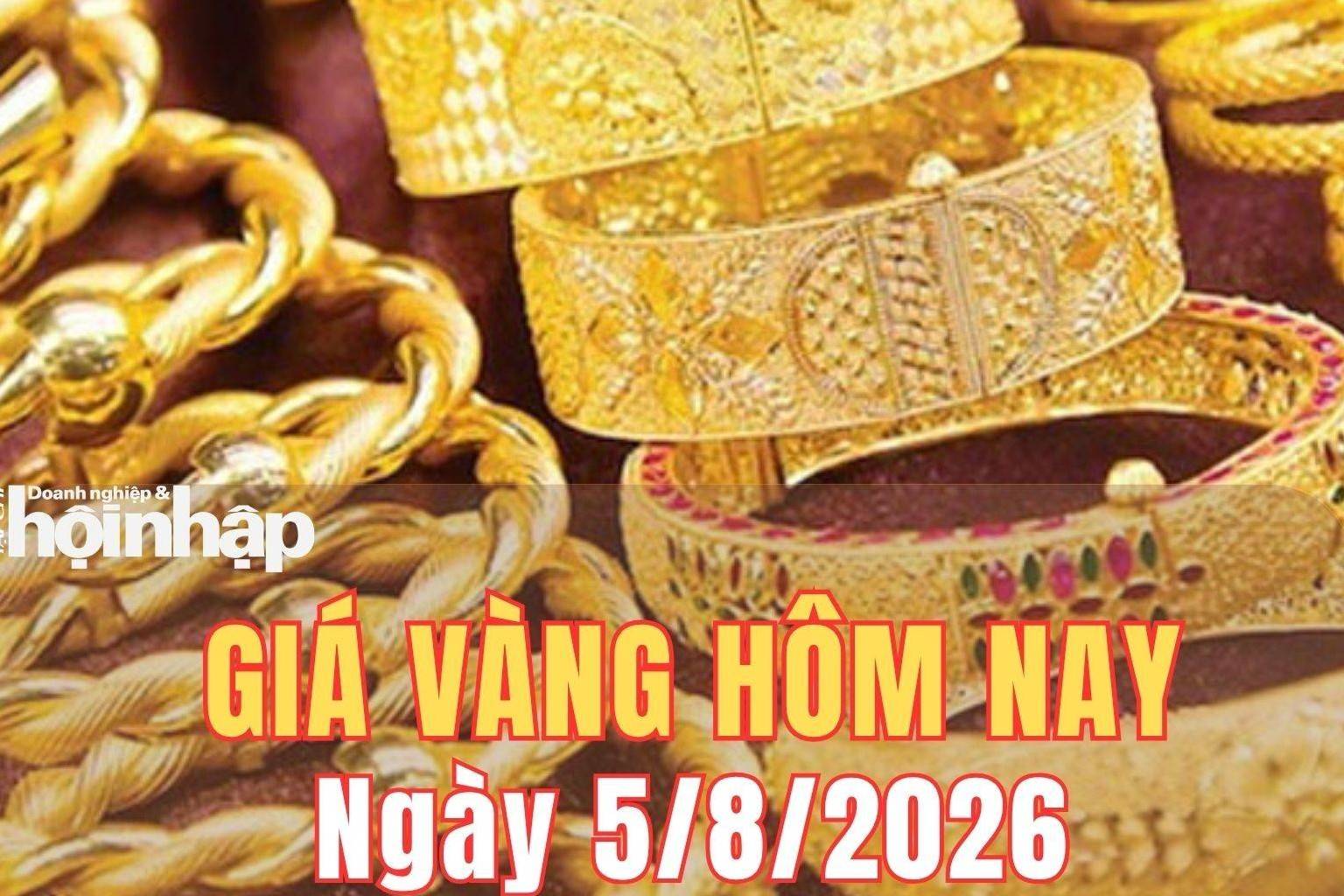 Giá vàng hôm nay 5/8/2026: Vàng trong nước bật tăng, thế giới phục hồi