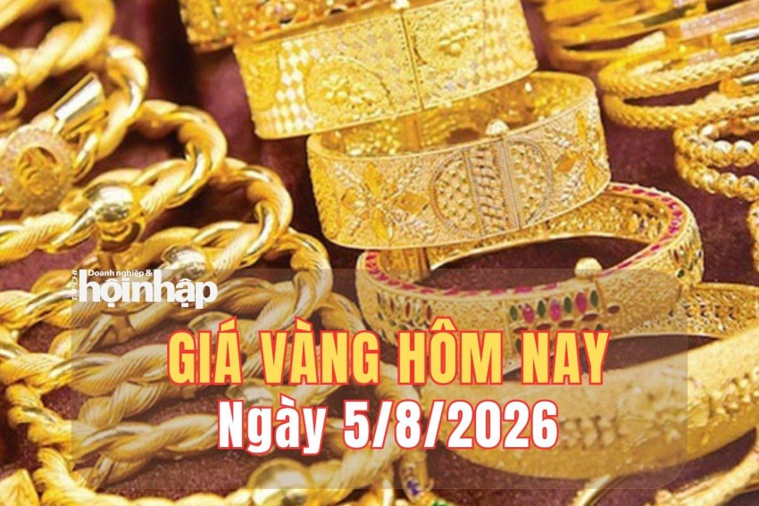Giá vàng hôm nay 5/8/2026: Vàng trong nước bật tăng, thế giới phục hồi