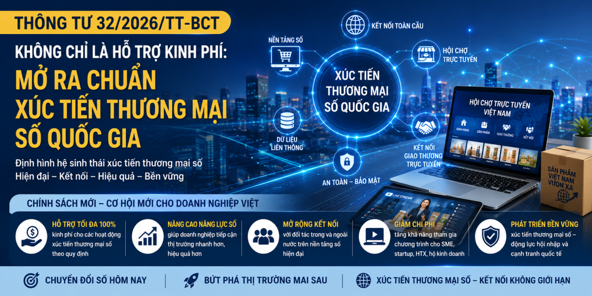 Thông tư 32/2026/TT-BCT: Không chỉ là hỗ trợ kinh phí, mở ra chuẩn xúc tiến thương mại số quốc gia