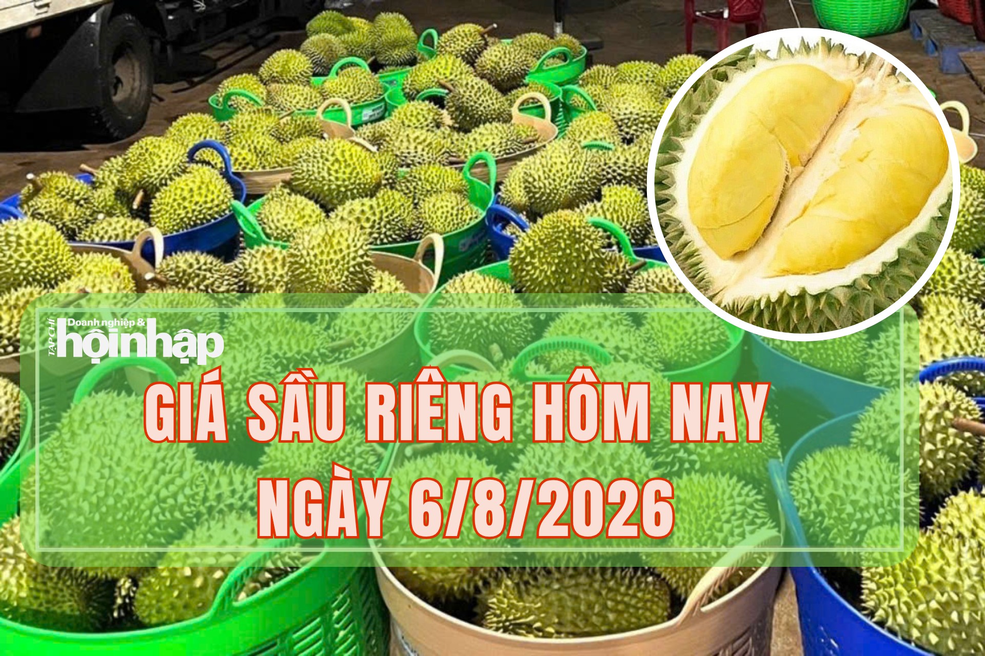 Giá sầu riêng hôm nay 6/8: Thị trường nội địa và xuất khẩu đều ổn định