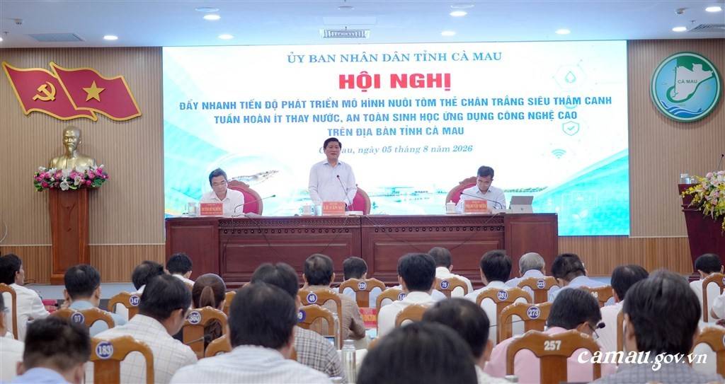 Cà Mau họp triển khai nuôi tôm công nghệ cao RAS-IMTA với các sở ngành và địa phương