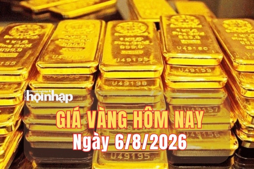 Giá vàng hôm nay 6/8/2026: Vàng SJC tăng mạnh, vàng thế giới bứt phá