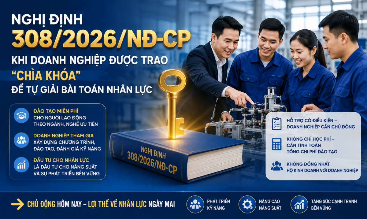 Nghị định 308/2026/NĐ-CP: Được Nhà nước hỗ trợ đào tạo, nhưng doanh nghiệp không thể ngồi chờ